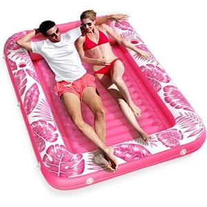 Inflatable Tanning Pool Lounger Float - Jasonwell 4 in 1 Sun Tan Tub Sunbathing Pool Lounge Raft Floatie Toys Water Filled Tanning Bed Mat Pad for Adult Blow Up Kiddie Pool Kids Ball Pit Pool, XL