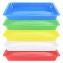 Plastic Art Trays - 5 Piece Stackable Activity & Craft Organizer, Serving & Jewelry Tray for DIY Projects, Painting, Beads (11 x 8.3 x 1.2 inch)