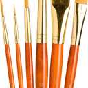 Princeton Art & Brush Synthetic Gold Taklon Real Value Brush Set, 6/Pkg