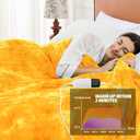 greenoak Heated Electric Blanket Throw, Faux Fur Sherpa Heating Blanket for Sofa Bed, Warm Winter Gifts for Women/Adults, Heater Lap Blankets 5-Position Timer &10 Heating Levels 50''*60" Golden