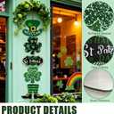 St. Patrick's Day Door Sign Happy Saint Patricks Day Wooden Decorations Welcome Hanging Signs Shamrock Home Wall Decor for Farmhouse Porch Front Door Outdoor