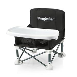 PandaEar Portable Baby Seat Travel| Compact Fold with Straps for Indoor/Outdoor Use| Great for Camping, Beach, Lawn |Toddlers, Kids, Boys, Girls (Without Placemat, White)