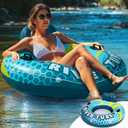 SLOOSH Inflatable River Tubes Float - Heavy Duty Pool Tube Floats for Adults Floating (Blue)