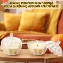 4 Pcs Pumpkin Shaped Candle Jar Fall Scented Pumpkin Spice Candles for Home Autumn Decor Natural Soy Wax Thanksgiving Gift (Transparent)