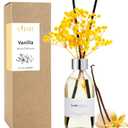 Clesh Reed Diffuser Set, 6.7 oz Vanilla Scented Diffuser with Sticks, Home Fragrance Reed Diffuser for Bathroom Shelf Decor