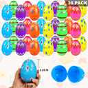 Plastic Easter Eggs Fillable, 36 PCS Printed Bright Easter Eggs Empty, Colorful Eggs for Easter Gifts Party Favors Eggs Hunt, Easter Basket Stuffers, Plastic Eggs Bulk