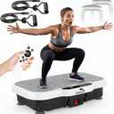 Vibration Plate Exercise Machine, 8000 Vibrations/min Adjustable Fitness Platform, 400 Lbs Capacity Whole Body Workout Extra Large Size Platform with Bluetooth for Weight Loss, Women & Men