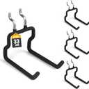 ELEAD 4-Piece Flat Pegboard Hooks, Peg Board Organizer Accessories for Hanging, Fit 1/4" Pegboard, Peg Board Tool Hangers for Garage Kitchen Workbench