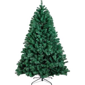 6FT 1,300 Tips Artificial Christmas Pine Tree Fake Xmas Spruce Trees Holiday Decoration with Metal Stand Easy Assembly for Outdoor and Indoor Decor Green