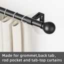 GXOACKJ Curtain Rods for windows 32-46 inch, 1 inch Diameter Decorative Matte Black Adjustable Heavy Duty Metal Curtain Rod set with Brackets