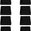 2.5x2.5 Square Rubber Furniture Caster Cups, Anti-Sliding Furniture Pads Bed Stopper Floor Protectors with Grip - Protect Any Flooring (8 Pcs Black)