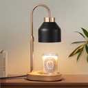 Candle Warmer Lamp with Dimmer and Timer,Home Decor for Scented Jar,Electric Wax Melt Warmer,Mother's Day Gifts for Mom/Wife,Adjustable Height,with 2 Bulbs (Black2)
