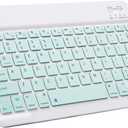 Ultra-Slim Bluetooth Keyboard Portable Mini Wireless Keyboard Rechargeable for Apple iPad iPhone Samsung Tablet Phone Smartphone iPadOS iOS Android (10 inch Light Green)