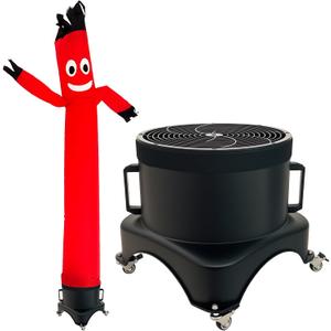 6FT Red Inflatable Tube Man Set with 180W Blower, Air Dancer for Business