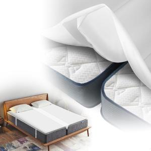 Upgrade 3-in-1 Bed Bridge, Twin to King Bed Converter with Sheet Strap Set, Split King Gap Filler, Removable (White)