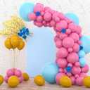 4FT Wedding Arch Cover - Spandex Fitted Round Top Arch Backdrop Stand Cover for Wedding Ceremony, Birthday Party, Banquet Decoration, Blue