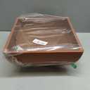 PSW Pot Collection 12x6 inch Plastic/Stone/Wood Composite Square Planter No Drainage Hole (Drillable), Modern Indoor/Outer Pot for Flowers, Foliage, Succulents, Fairy Gardens Terra Cotta Color