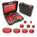 9 Pcs PVC Pipe Reamer Kit With 1/2 inch, 3/4 inch, 1 inch, 1-1/4inch, 1-1/2inch, 2inch, 2-1/2inch, 3inch, 4inch, 2 Carbide Inserts,for SCH40 PVC, ABS, and CPVC pipe jacketing