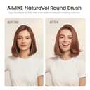 AIMIKE NaturaVol Round Brush for Blow Out, Small Round Hair Brush for Short Hair, Nano Thermal Ceramic Tech Hairbrush for Blow Drying & Curling, with 2 Clips (1.3 Inch Barrel, 2.1 Inch Bristle)