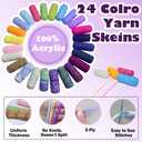Lewhoo Crochet Kits for Beginner, 1312 Yards Acrylic Yarn Kit for Knitting and Crocheting, 25g24 Yarn Bundles with Accessories