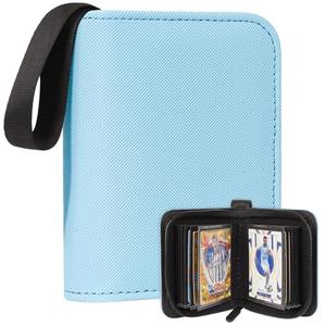 1 Pocket Card Binder – Collectible Trading Card Album, Single Card Holder with 20 Pages, Holds 40 Cards, Side-Loading Mini Binder for TCG, MTG, Sports, Baseball, Football, Small Sports Card Book,Blue