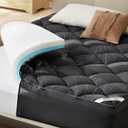 Bedlore 4-Inch Queen Mattress Topper for Back Pain - Dual Layer Medium Support (2" Gel Memory Foam + 2" Cooling Fluffy Pillow Top Pad), Breathable & Pressure Relief (Gray)