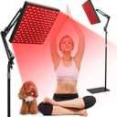 12.2" Square Red Light Therapy for Body and Face,660nm and 850nm Near Infrared Red Light Therapy Device,Red Light Therapy Panels with Adjustable Stand for Skin, Muscles Pain