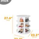 SpaceAid 3 Tier Rotating Shoe Rack Tower, Spinning Shoe Display Lazy Susan, Revolving 360 Shoe Rack Storage Round Carousel, Vertical Handbag Rotate Shoes Closet Organization (3-Tier White)