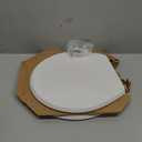 Mayfair Bennett Toilet Seat with Brushed Gold Hinges, Slow Close Wood Seat, Secure Metal Hinges, Easy Install, Made in USA, Round, White