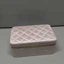 Velvet Travel Jewelry Box with Large Mirror, Double-Layer Jewelry Organizer Case for Women and Girls, Portable Storage Case with 6 Anti-Tarnish Bags Gift Ready for Her (Blush Pink)