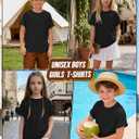 Boys Shirts Short Sleeve Summer Tops Kids Crew Neck Loose Casual Basic Tees for Boys 5-14 Years (Black)