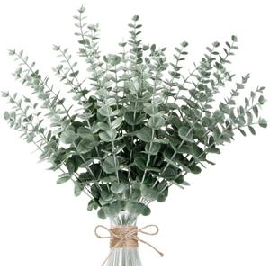 Sggvecsy 36pcs Eucalyptus Stems Decor Artificial Eucalyptus Leaves Faux Eucalyptus Stems Real Touch Fake Greenery Branches for Wedding Flower Bouquet Centerpiece Home Office Decoration