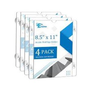 Douildhaiy 4 Pack Acrylic Sign Holder 8.5"×11" Horizontal , T shape Double Side 10x8 Plastic Paper Menu Table Display Stand for Restaurants ,Office ,Photo frames ,Store - Landscape