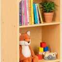 OOOK 4-Tier Montessori Bookshelf and Toy Storage Cabinet with House Shape, Montessori Book Shelf 4-Tier