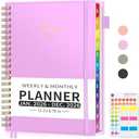EMSHOI 2026 Appointment Book, A4 15-Minute Hourly Planner, JAN 2026 - DEC 2026, Daily Weekly Monthly, 100GSM Thick Paper, PVC Cover, Colorful Tabs - for Work, School, Salon Scheduling, Purple
