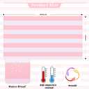 Kesfey 3 Packs Pink and White Vertical Striped Tablecloth 54 x 108 Inch Pink Stripe Table Cloths Disposable Plastic Stripe Table Covers Waterproof Pink Striped Picnic Table Cover for Birthday Party