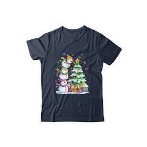 Snowman Christmas Tree T-Shirt for Women Snowman Winter Shirt Men XXL