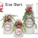 Artificial Christmas 3-Piece Set Flocked with Mixed Xmas Decorations Ceramic White Bottles