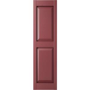 Builders Edge 14.75 in. W x 59 in. H Builders Edge, Standard Two Equal Panels, Raised Panel Shutters, Includes Matching Installation Spikes (Per Pair), 078 - Wineberry