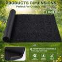 Nuanchu 2 x 10 ft Recycled Rubber Walkway, Black Rubber Mulch Mat Roll for Landscaping Outdoor, Imitation Grass Design Natural Looking Mulch Solution for Garden Pathway, Barrier & Edging Border