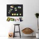 2PCS Black Bulletin Boards Cork Board with Felt, 15"x11" Small Display Pin Board Vision Board for Walls, Jewelry, Notes, Collection, Photos, Office, Wood Framed(Black) & Felt(Black), 2p