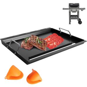 Spirit 200 Full Size Griddle Inserts for Weber GS4 Spirit II & I 200 Series 2-Burner E-210 E-220 S-220 S-210 S-215 Gas Grill Parts, Carbon Steel Flat Top Griddle Plate for Weber 7637 64815 Grate
