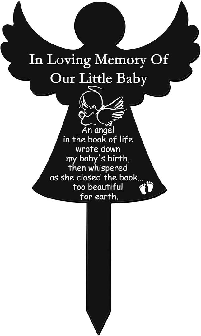 Roowest Angel Baby Memorial Grave Stake in Loving Memory Grave Marker Decorations Sympathy Remembrance Memorial Gifts for Cemetery Outdoors Yard