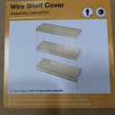 4 Pcs Wire Shelf CoverWire Rack Covers for Shelves, PVC Wood-Look Shelf Liners with Corner Guards for Pantry, Store, Kitchen, Removable Shelves, Home Organization (24 x 12 Inch, Light Brown)