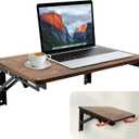 Folding Shelf Wall Mounted for Small Space, Rustic Wooden Wall Table for Living Room Bedroom Decor, Home Office Floating Fold Down Desk, Media Shelves with Heavy-Duty Brackets Holds Up to 55lbs (16.5in, Brown)