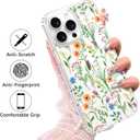KANGHAR Magnetic Made for iPhone 16 Pro Case Clear Compatible with MagSafe Flowers Floral Pattern Soft TPU Bumper Shockproof Anti-Scratch Phone Cover for iPhone 16 Pro Cases(A)