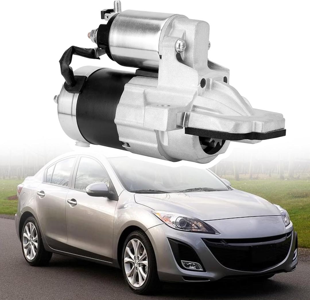 17598 Starter Motor Compatible with 2010-2013 Mazda 3 2012-2013 Mazda 5 2011-2013 Mazda 6 2011-2012 Mazda CX-7, L4 2.3L 2.5L, 12V 1.4KW 11 Teeth Clockwise, Replace# 17598N 410-48362 L538-18-400R0B
