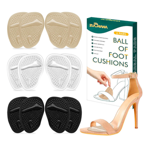 ZUCNANA Metatarsal Pads Ball of Foot Cushions (6 Pairs), Non Slip High Heel Cushion Inserts Women, One Size Fits All Shoe Inserts for Women and Men, Reusable Foot Pads All Day Pain Relief and Comfort