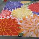 Indoor Outdoor Area Rug 8x10 Patio Washable Multicolored Patio Rug Tropical Botanical Modern Floral Indoor Outdoor Carpet Non-Slip for RV, Pool Deck, Backyard, Porch