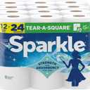 Sparkle Tear-A-Square Paper Towels, 12 Double Rolls - Strong 2-Ply Towels for Kitchen Cleanup and Everyday Messes